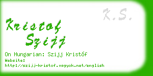 kristof szijj business card