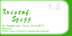 kristof szijj business card